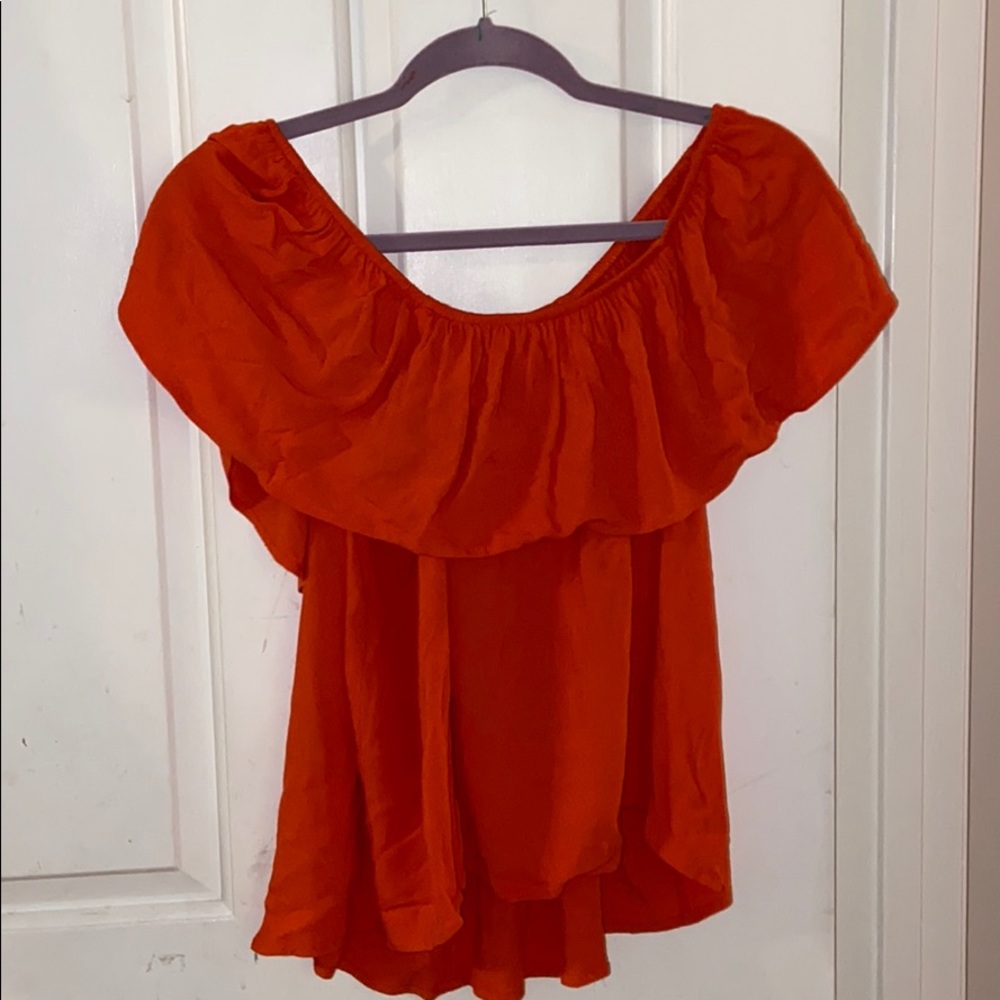 Altar’d State Orange Off-the-Shoulder Top